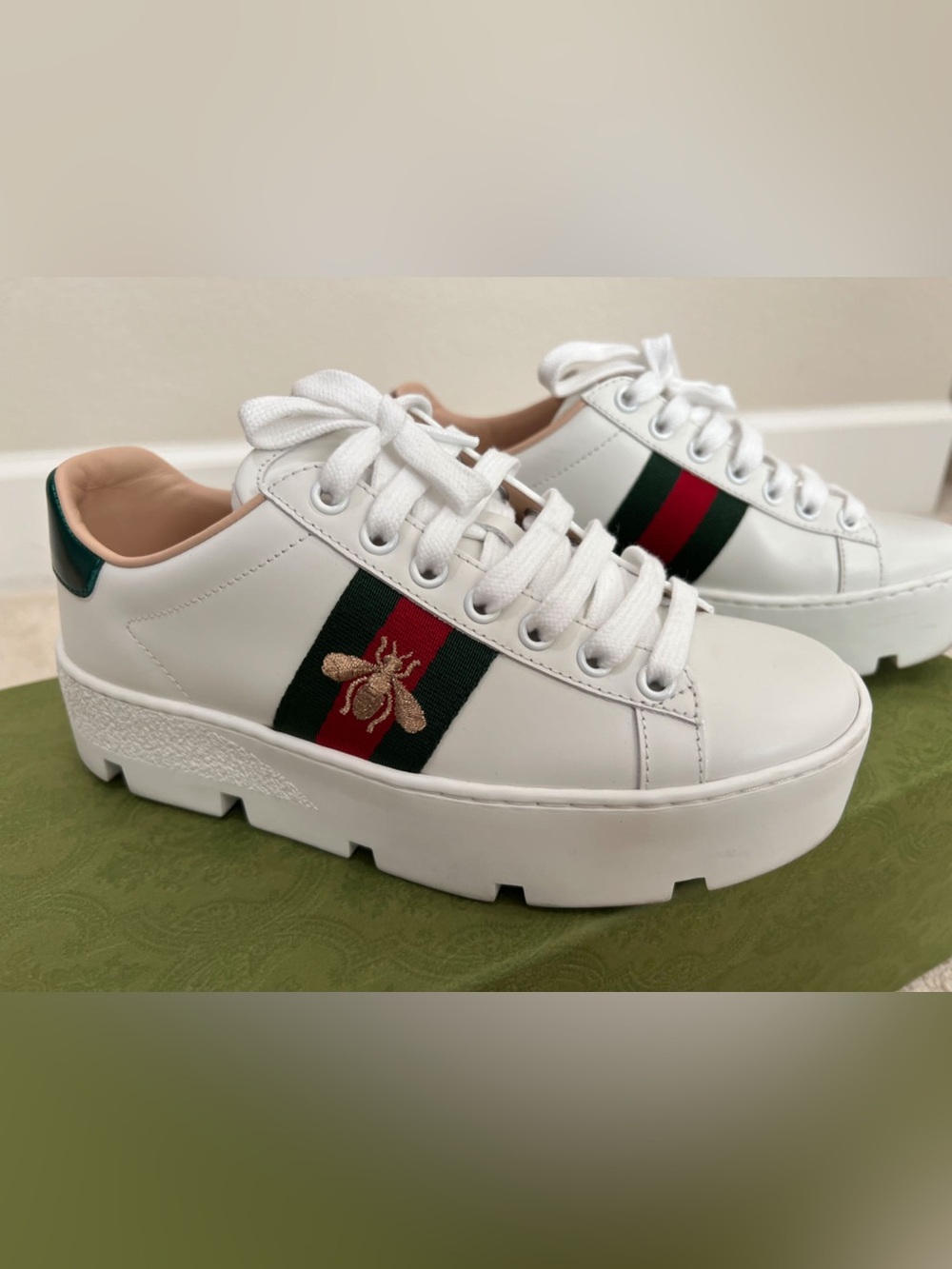 Gucci Ace Embroidered Platform Sneaker
